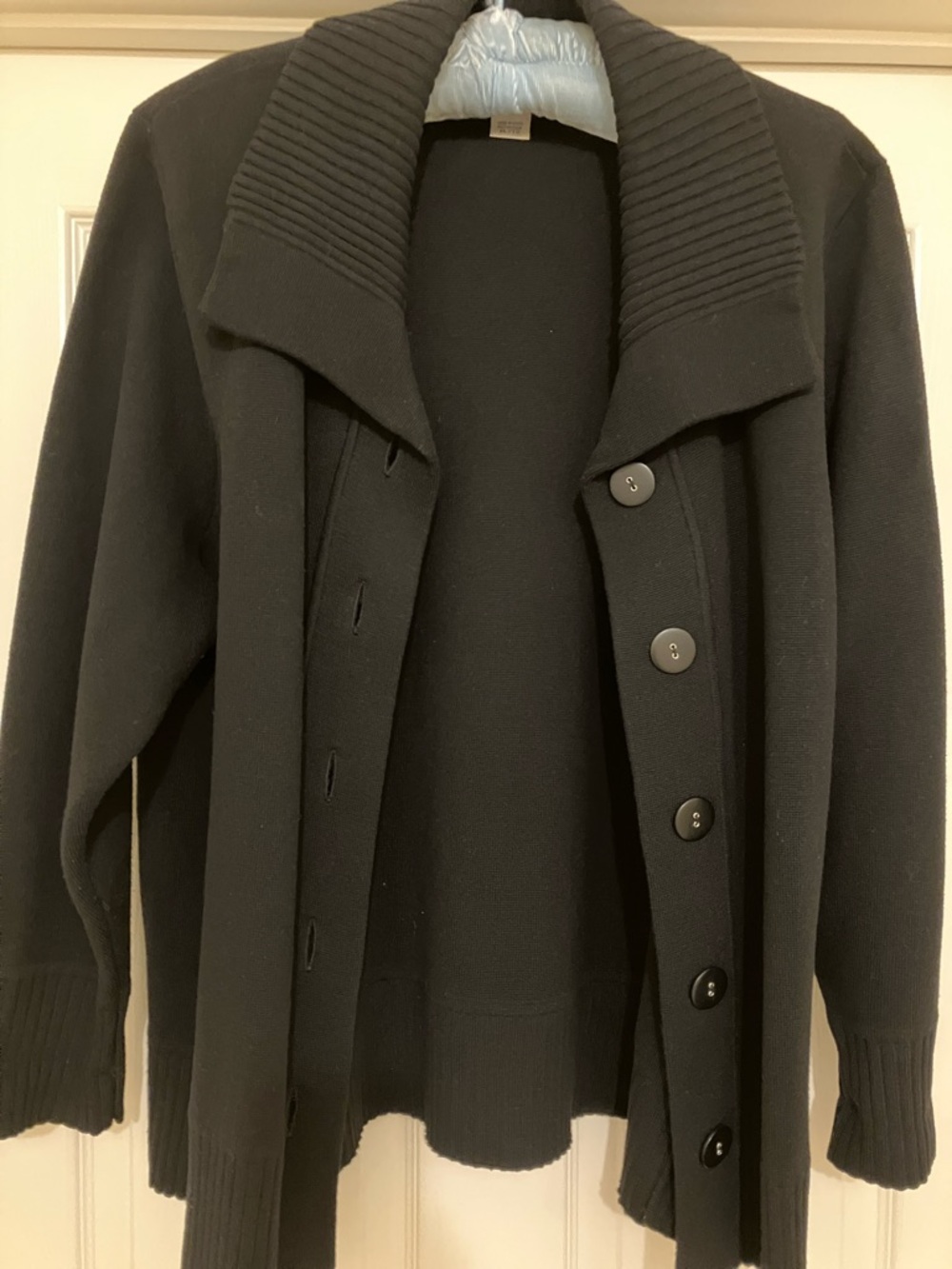 Allison Daley Black Ribbed Knit Cardigan